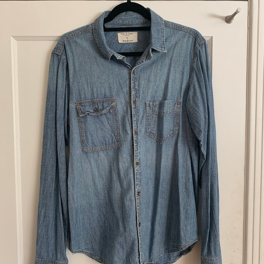 Size M Men's Denim Rag & Bone Button Down